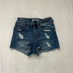 Blue denim shorts